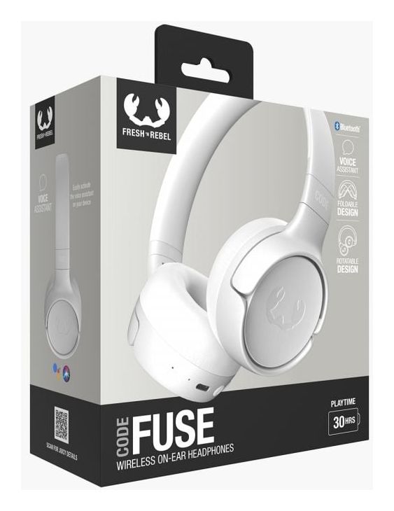 Code Fuse Ohraufliegender Bluetooth Kopfhörer kabellos 30 h Laufzeit USB Typ-C  (Hellgrau) 