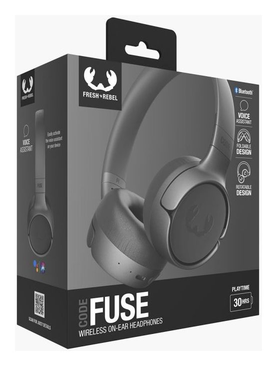 Code Fuse Ohraufliegender Bluetooth Kopfhörer kabellos 30 h Laufzeit USB Typ-C  (Grau) 
