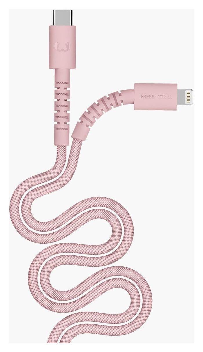 FlexWave Stecker Rundkabel Lightning auf USB C 2 m  (Pink) 