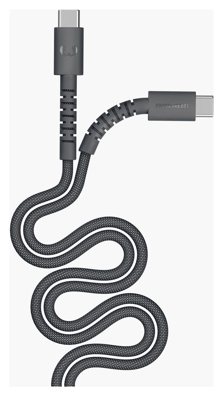 FlexWave Rundkabel USB C auf USB C Männlich bis 60 W 3 m  (Schwarz) 