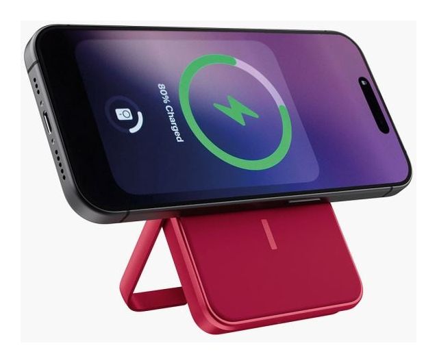 Wireless Magnetic 5000 mAh Powerbank USB Typ-C Kabelloses Laden  (Rot) 