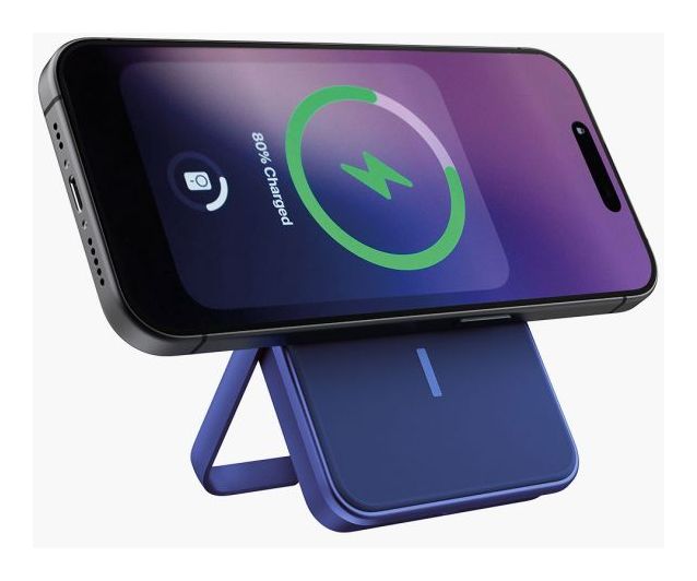 Wireless Magnetic 5000 mAh Powerbank USB Typ-C Kabelloses Laden  (Blau) 