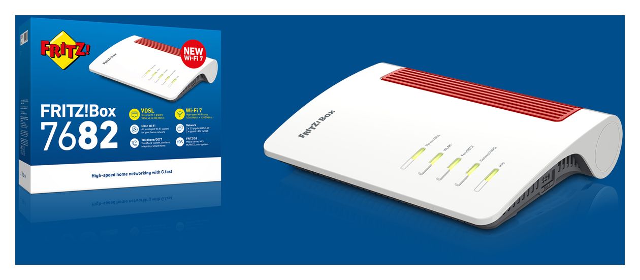 FRITZ!Box 7682 WiFi 7 Router Dual-Band (2,4 GHz/5 GHz) 1200 Mbit/s 