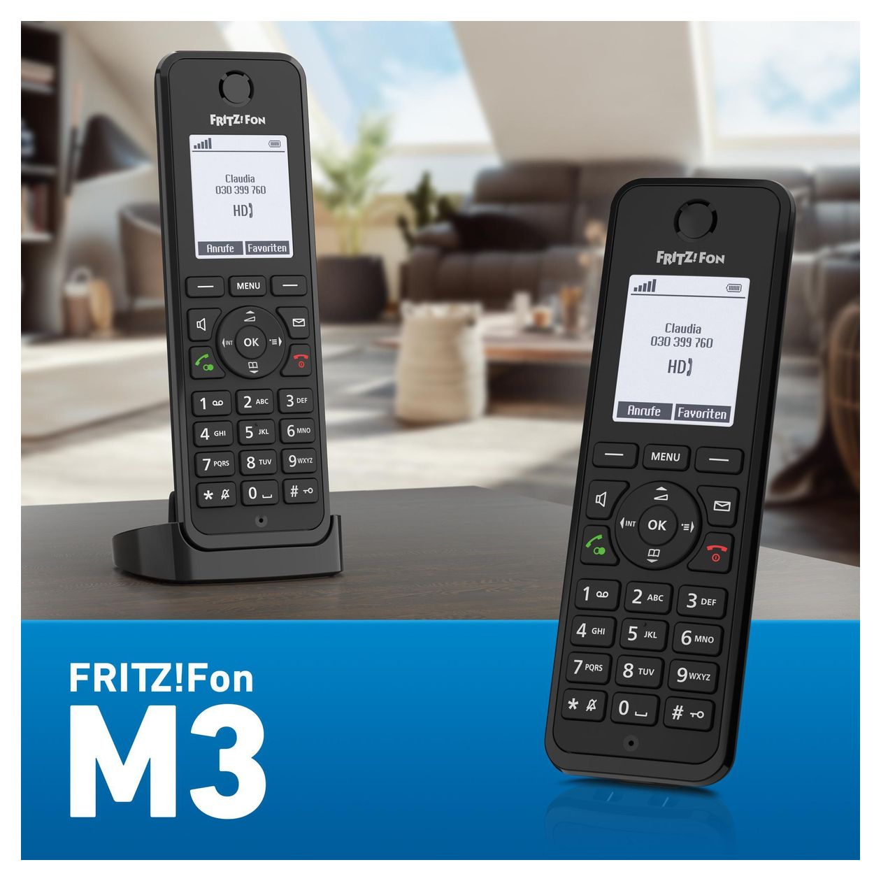 Fritz!Fon M3 DECT-Telefon  (Schwarz) 