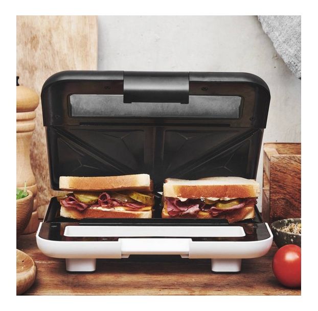 42443 Sandwichmaker 750 W für 2 Sandwiches  (Schwarz, Weiß) 