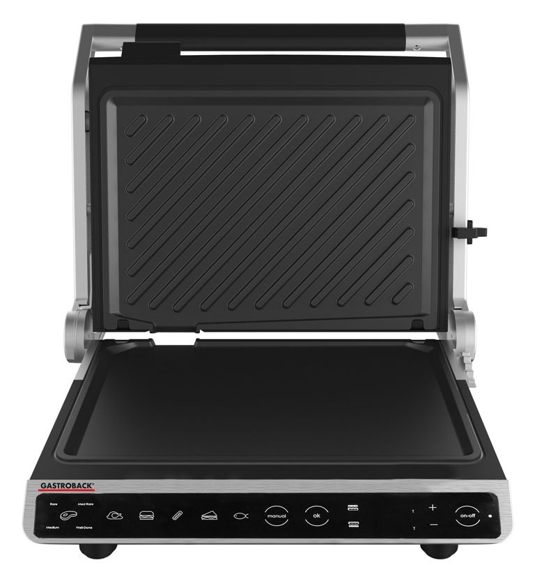 42542 Design BBQ Advanced Smart Kontaktgrill 2100 W mit 250 x 280 mm Fläche  (Schwarz, Edelstahl) 