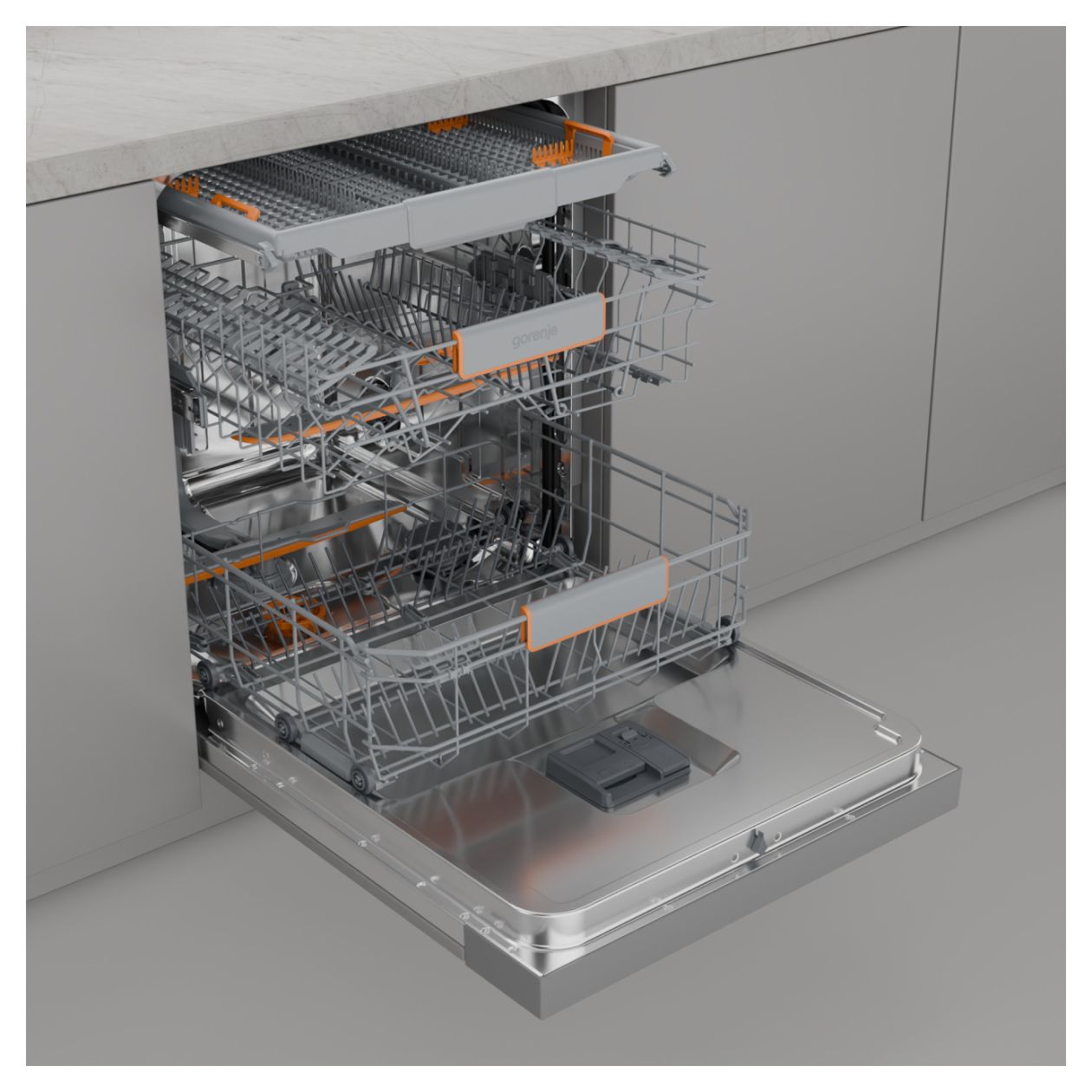 GI663A97X 60 cm Geschirrspüler teilintegriert (ohne Front) Sehr leise 16 Maßgedecke aquaStop Funktion Auto Open 