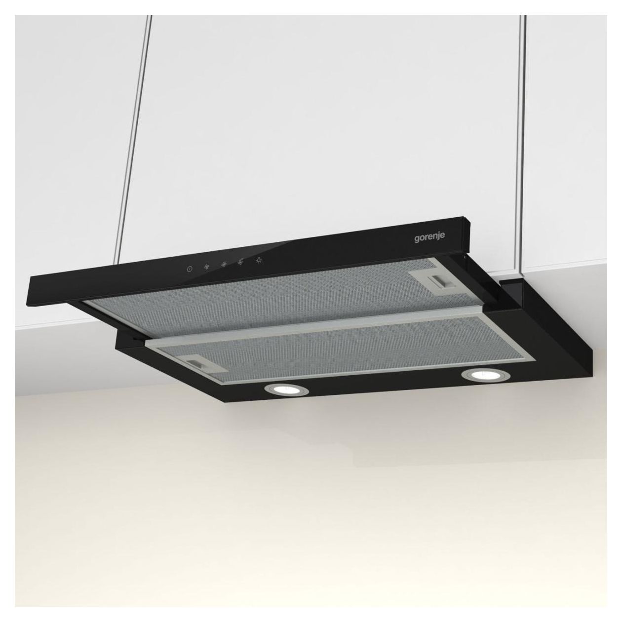 TH64E4BG Abluft/Umluft Dunstabzugshaube/Esse Einbau 60 cm (Schwarz) 