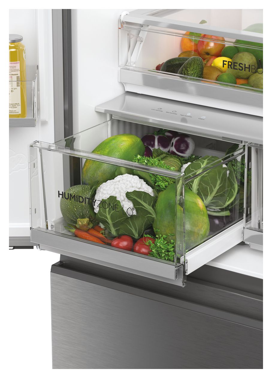 HCW7819EHMP Side-by-Side Kühl-/ Gefrierkombination 359 l / 177 l 319 kWh NoFrost 1925 mm x 830 mm  (Platin, Edelstahl) 