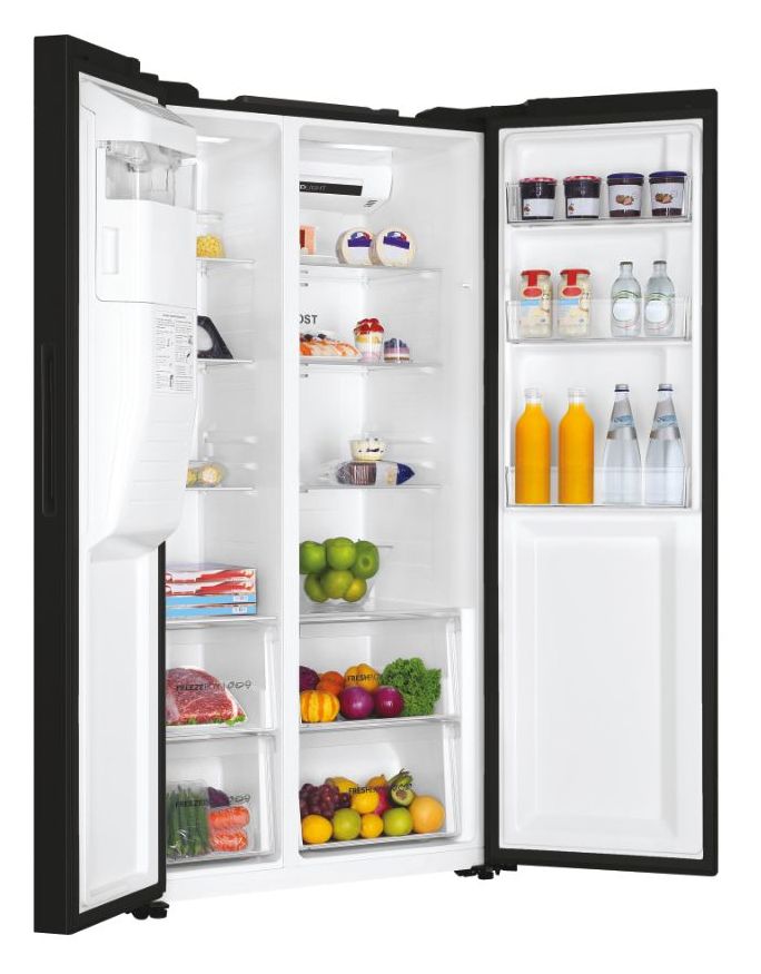 HSOBPIF9183 Side-by-Side Kühl-/ Gefrierkombination 337 l / 178 l 393 kWh NoFrost 1775 mm x 908 mm  (Schwarz) 