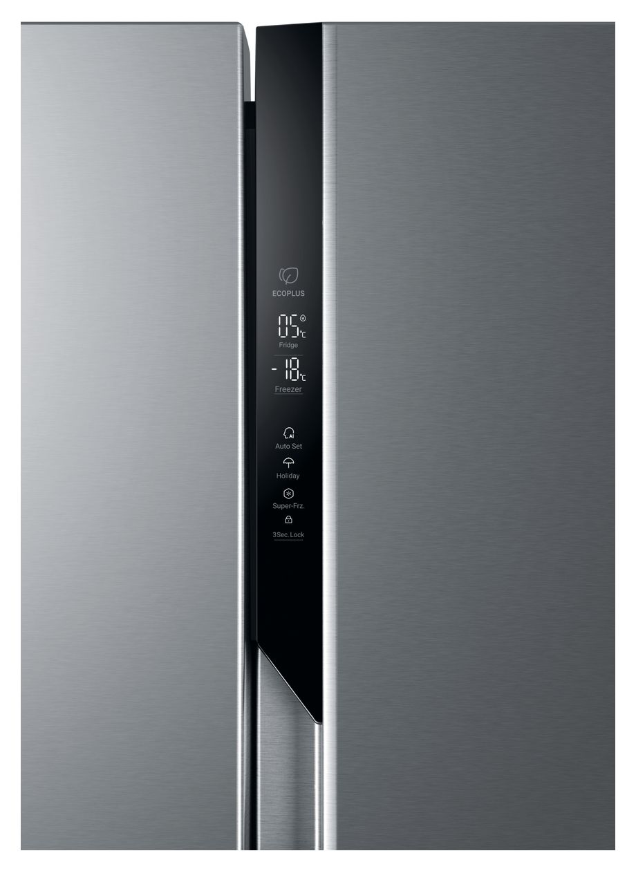 HSR3918ENPG Side-by-Side Kühl-/ Gefrierkombination 337 l / 191 l 317 kWh NoFrost 1775 mm x 908 mm  (Silber) 