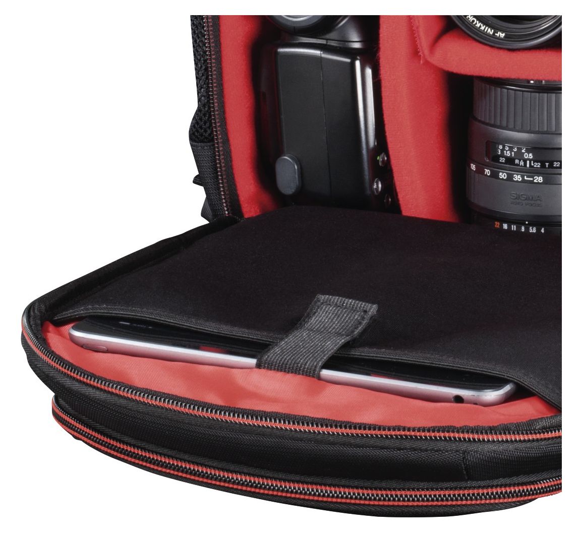 139856 Miami 150 Kamera-Rucksack für Universal 220 x 100 x 240 mm  (Schwarz/Rot) 