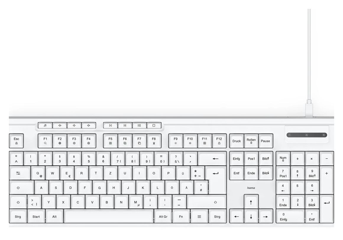 173053 CK-200 Heimbüro Tastatur USB  (Weiß) 