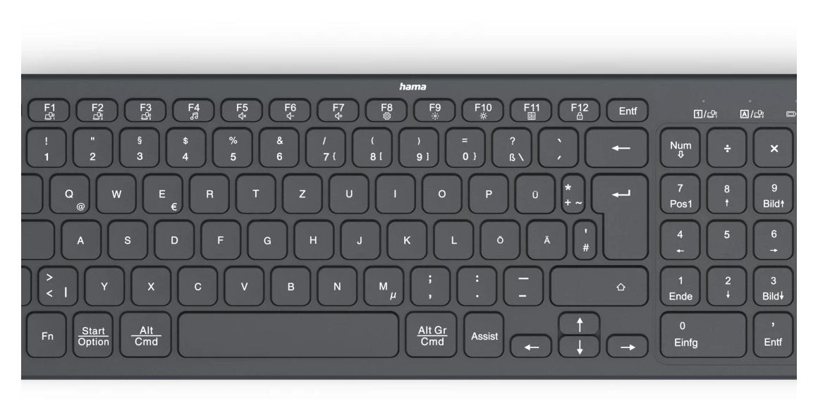 173057 WK-300 Heimbüro Tastatur RF Wireless + Bluetooth 2.4 GHz  (Schwarz) 