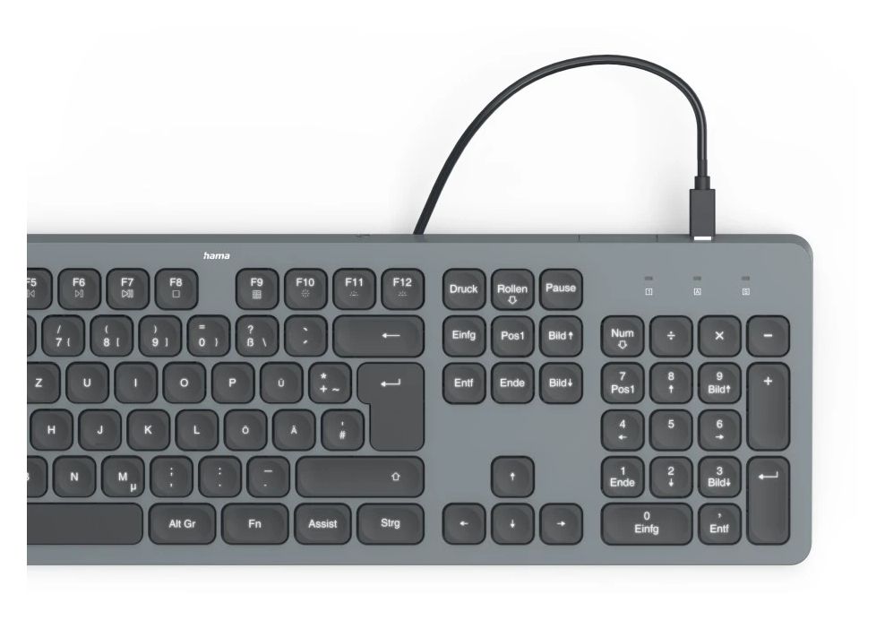 173058 CK-400 Heimbüro Tastatur USB (Schwarz, Dunkles Grau) 