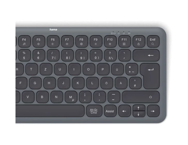173059 WK-500 Heimbüro Tastatur RF Wireless + Bluetooth 2.4 GHz (Schwarz, Dunkles Grau) 
