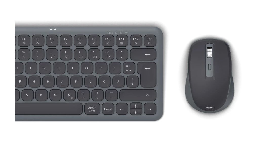 173061 WKM-500 Heimbüro Tastatur RF Wireless + Bluetooth 2.4 GHz  (Schwarz) 