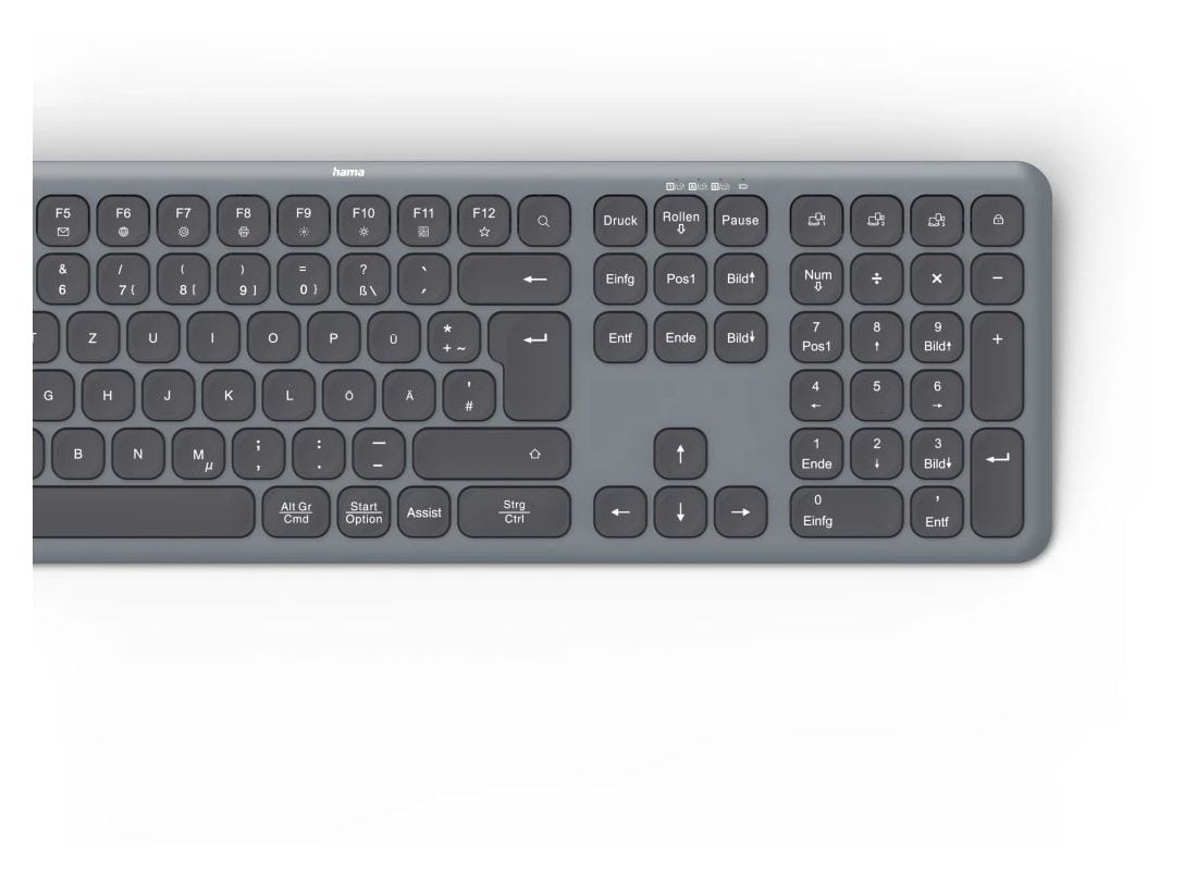 173063 WK-550 Heimbüro Tastatur RF Wireless + Bluetooth 2.4 GHz (Schwarz, Dunkles Grau) 