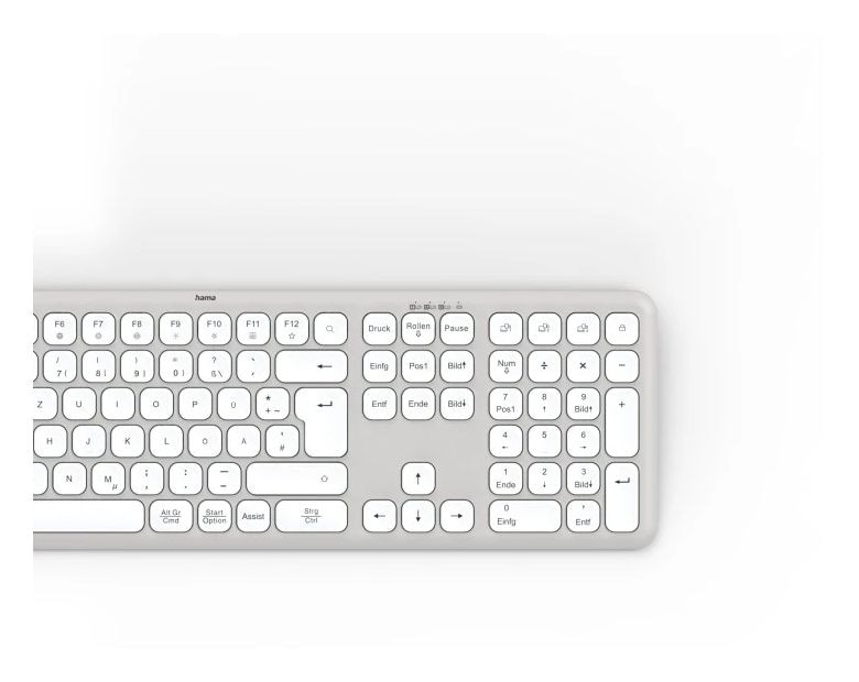 173064 WK-550 Heimbüro Tastatur RF Wireless + Bluetooth 2.4 GHz  (Grau, Weiß) 
