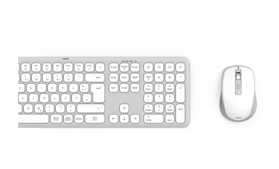 173066 WKM-550 Heimbüro Tastatur RF Wireless + Bluetooth 2.4 GHz  (Grau, Weiß) 