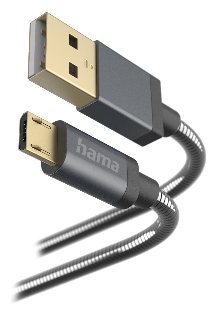 201549 Metall 0,48 Gbit/s Stecker USB A auf Micro-USB B 1,5 m  (Anthrazit) 