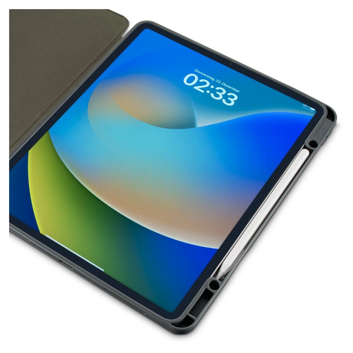 227049 Stand Folio Folio aus Kunststoff für Apple iPad Pro 13" (2024) bis 33 cm (13") Schmutzabweisend, Staubresistent, Kratzresistent mit Magnetverschluss (Grau) 