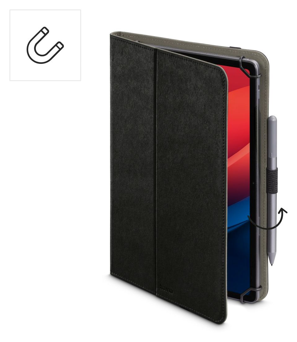 227070 Velvet Folio aus Kunststoff für Jede Marke bis 27,9 cm (11") Kratzresistent mit Elastikband (Schwarz) 