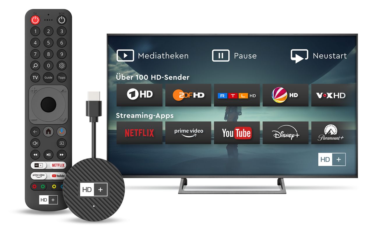 IP TV-Stick inkl. HD+ IP für 3 Monate 4K Ultra HD Media Player 32 GB HDMI 