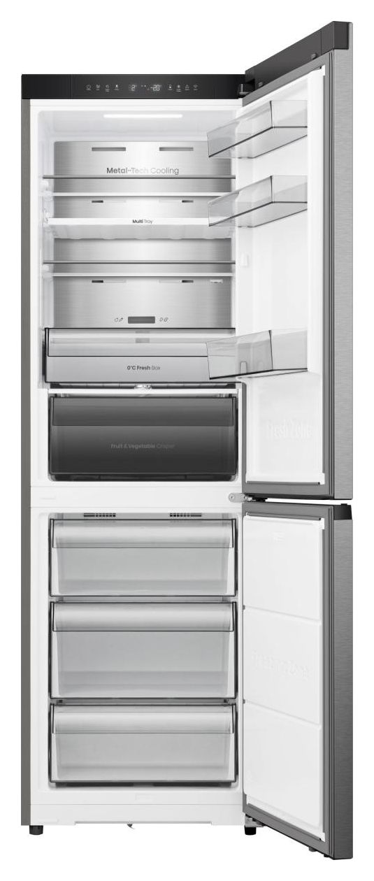 RB3K330SAIC 190 l / 115 l Kühl-Gefrierkombi freistehend NoFrost 165 kWh Jahr  (Grau, Edelstahl) 