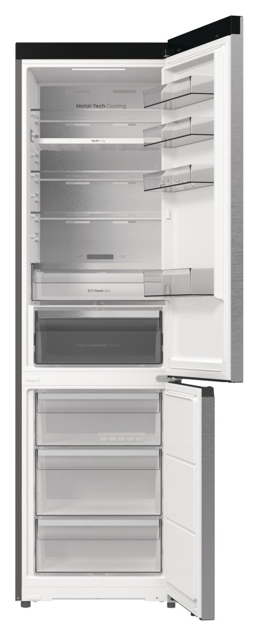RB5P410SACA 253 l / 130 l Kühl-Gefrierkombi freistehend NoFrost 116,25 kWh Jahr (Grau, Edelstahl, Dunkles Grau) 