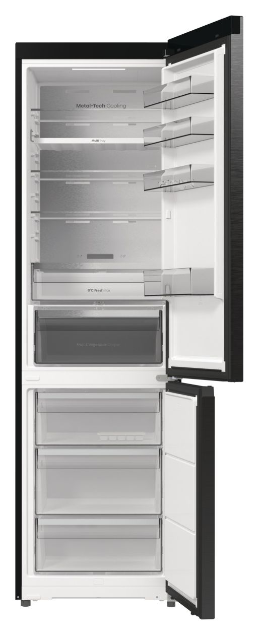 RB5P410SAFC 253 l / 130 l Kühl-Gefrierkombi freistehend NoFrost 181,59 kWh Jahr  (Schwarz, Edelstahl) 