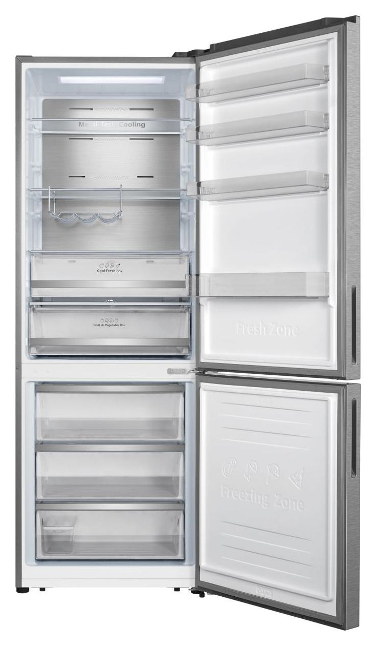 RB645N4BIB 345 l / 150 l Kühl-Gefrierkombi freistehend NoFrost 152 kWh Jahr  (Grau, Edelstahl) 