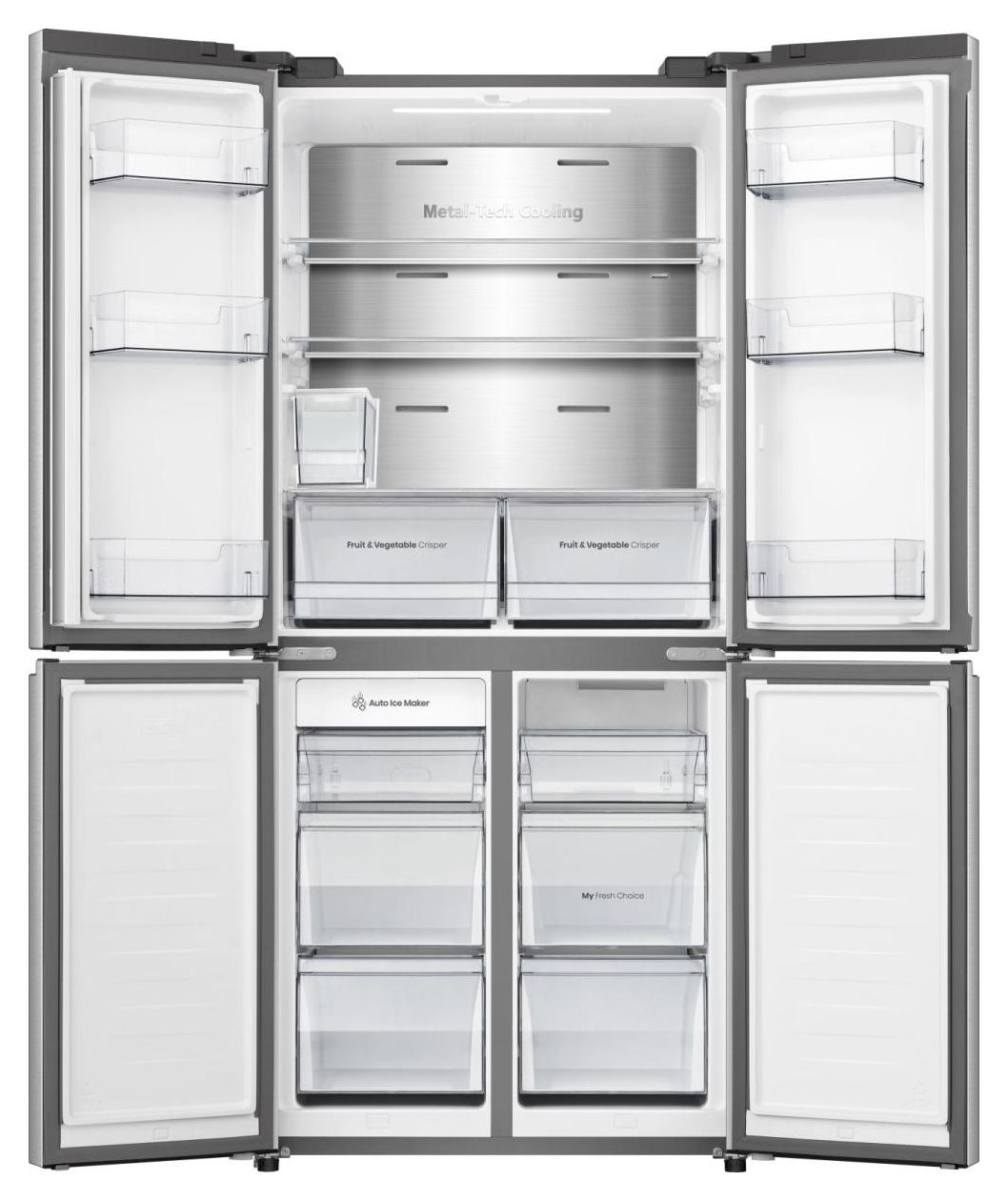 RQ5P470SYID Side-by-Side Kühl-/ Gefrierkombination 304 l / 87 l 235 kWh NoFrost 1785 mm x 794 mm  (Grau, Edelstahl) 