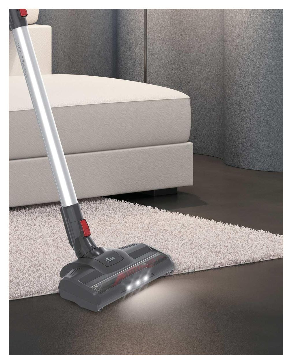 HF122RH011 Handstaubsauger Beutellos bis 40 min Laufzeit 22 V Stoff  (Rot, Silber) 