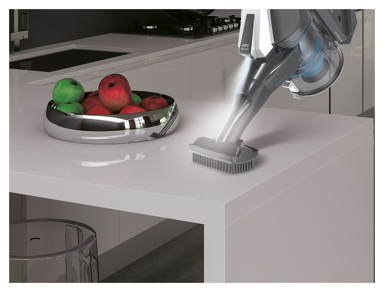 HF322TP011 Handstaubsauger Beutellos bis 40 min Laufzeit 22 V Stoff  (Grau) 