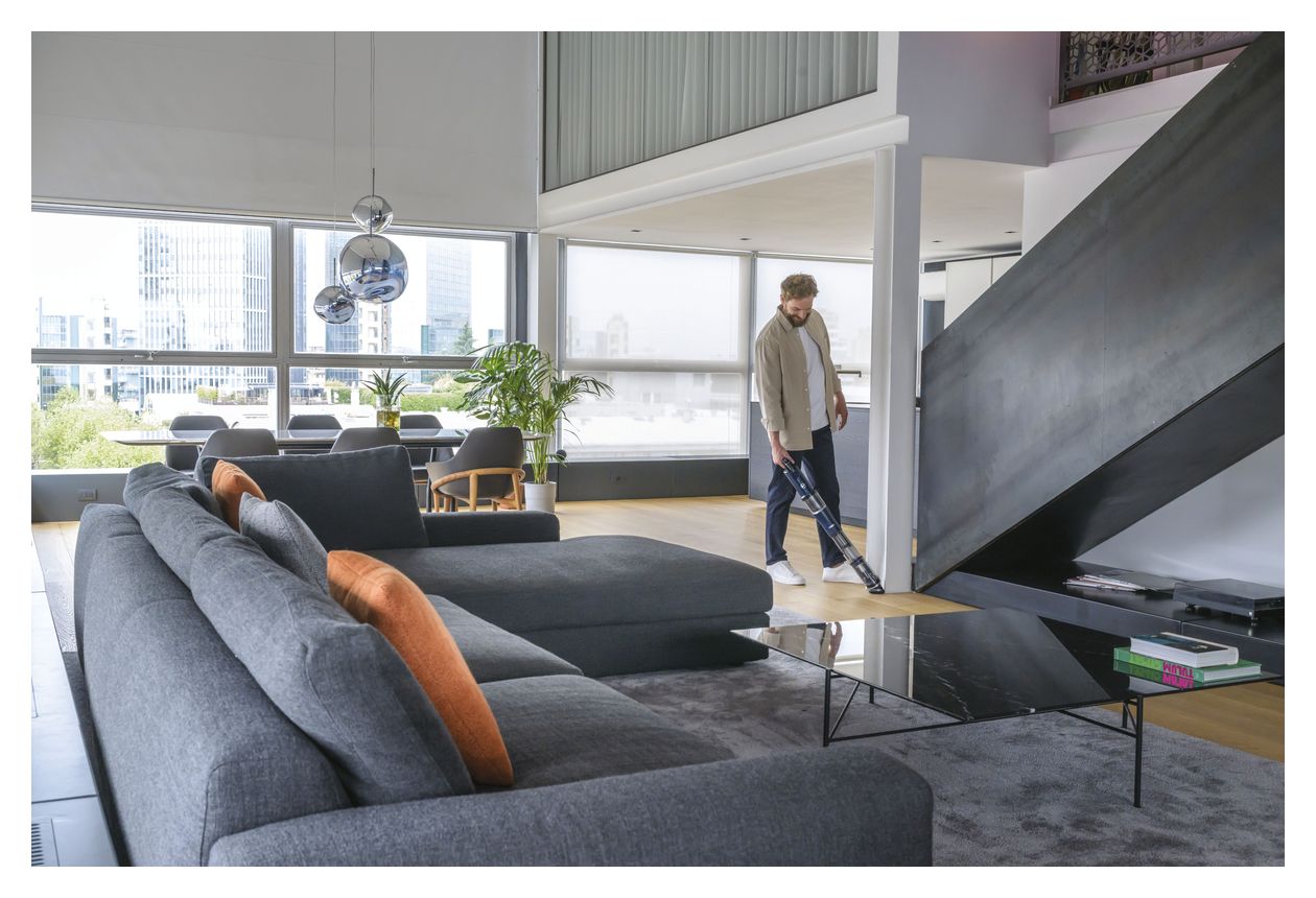 HFX20P011 Handstaubsauger Beutellos bis 30 min Laufzeit 21,6 V EPA  (Blau) 