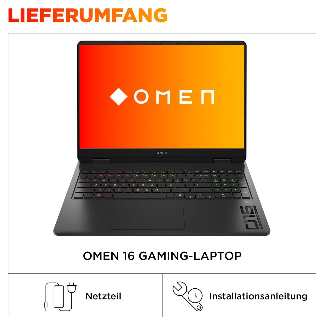 Omen 16-am0677ng 2K Ultra HD Notebook 40,6 cm (16 Zoll) 1920 x 1200 Pixel 1 TB SSD Windows 11 Home Intel® Core™ i7 max. 5,2 GHz  (Schwarz) 