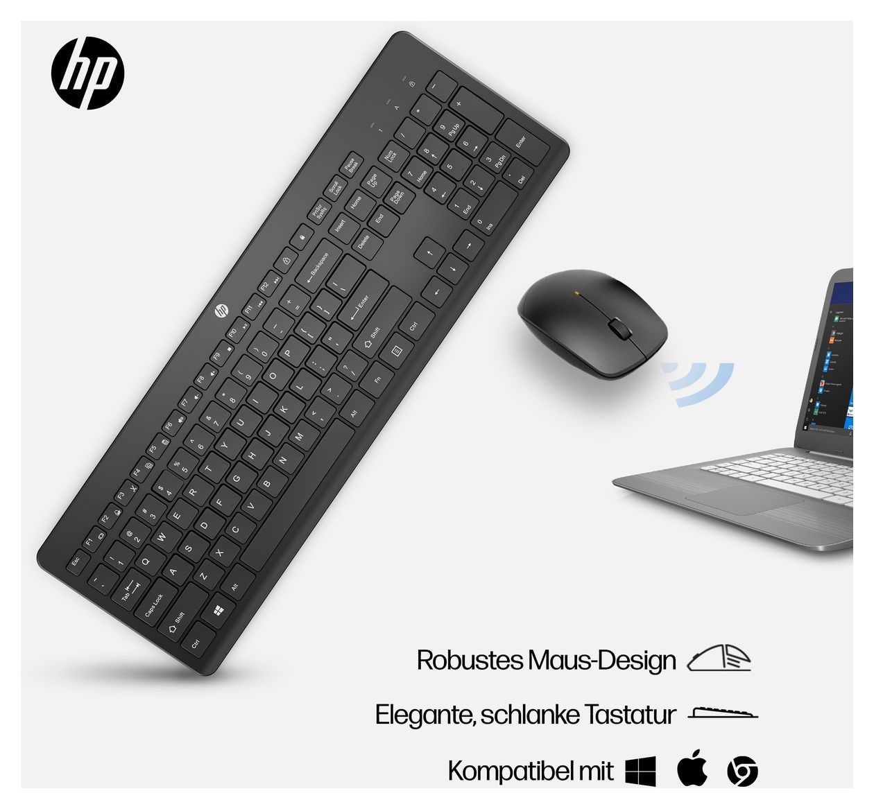 230 Büro Tastatur RF Wireless 2.4 GHz  (Schwarz) 
