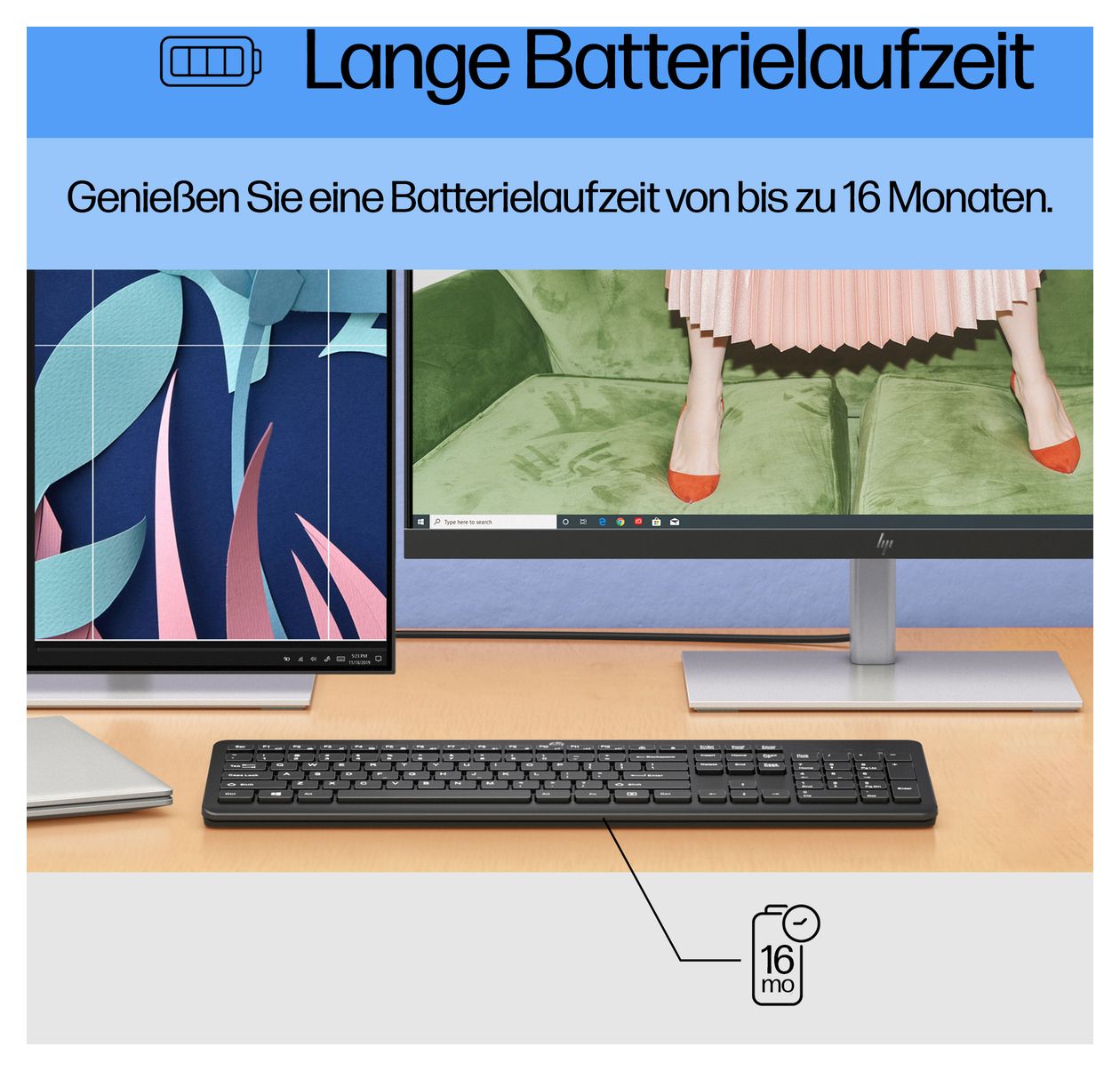 230 Universal Tastatur RF Wireless 2.4 GHz  (Schwarz) 
