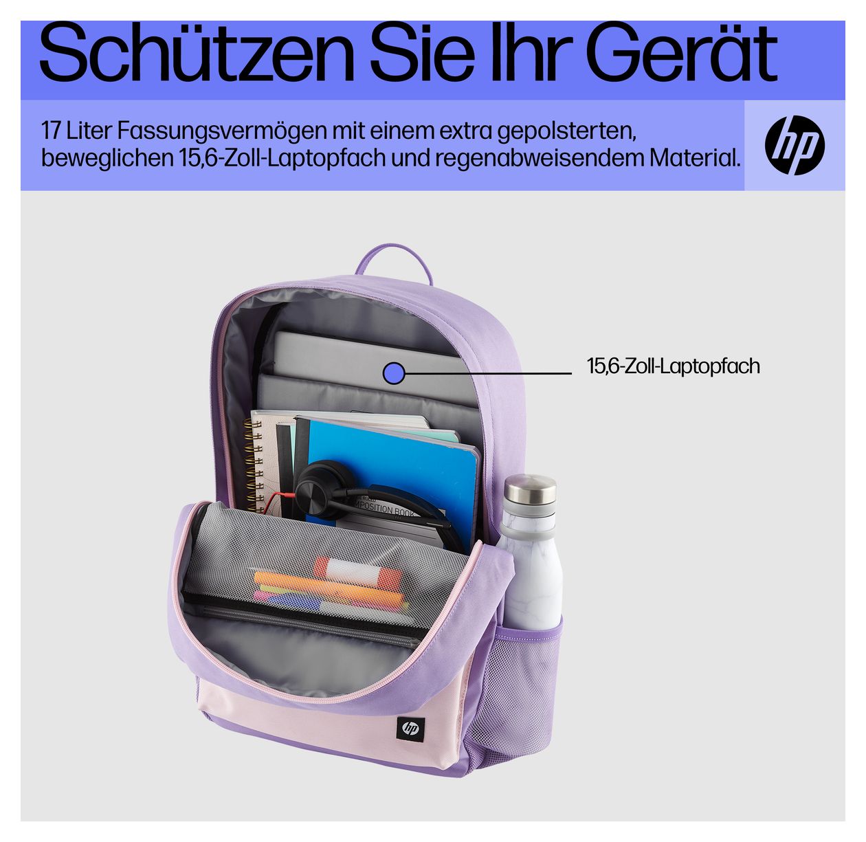 Campus Notebook-Rucksack bis 39,6 cm (15.6 Zoll) (Lavendel) 