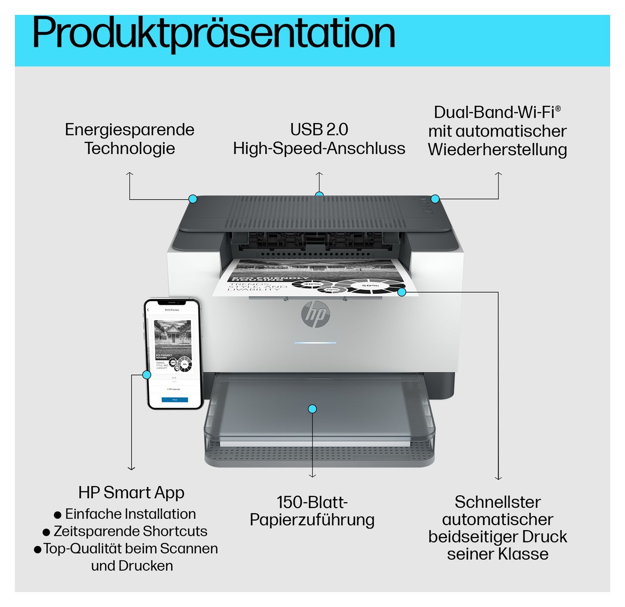 LaserJetM209dw A4 Laser Drucker 600 x 600 DPI 29 Seiten pro Minute 