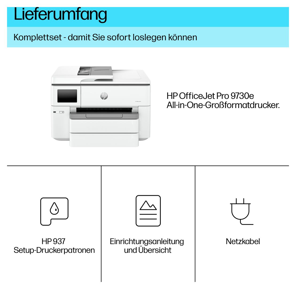 OfficeJet Pro 9730e All in One A3 Thermal Inkjet Drucker 4800 x 1200 DPI 