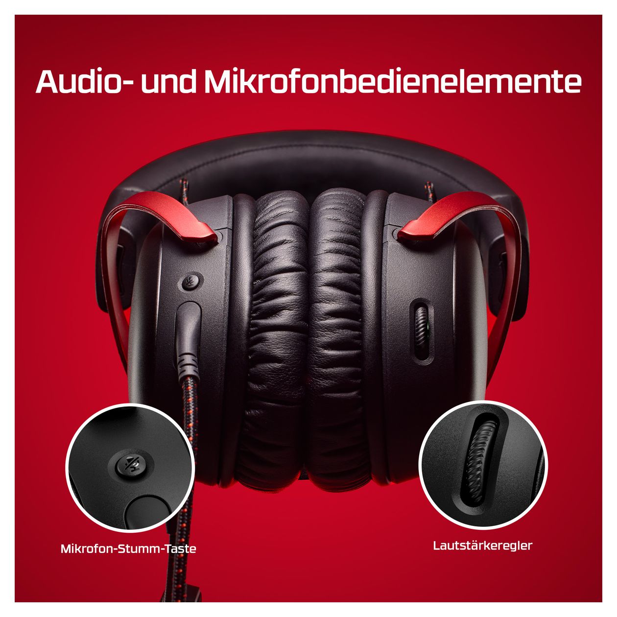 Cloud III Gaming Over-Ear Gaming Kopfhörer kabelgebunden USB Typ-C  (Schwarz/Rot) 