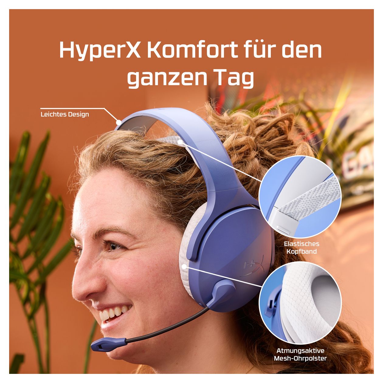 Cloud Jet Wireless Gaming-Headset Over Ear Bluetooth Kopfhörer kabellos USB Typ-A  (Schwarz) 