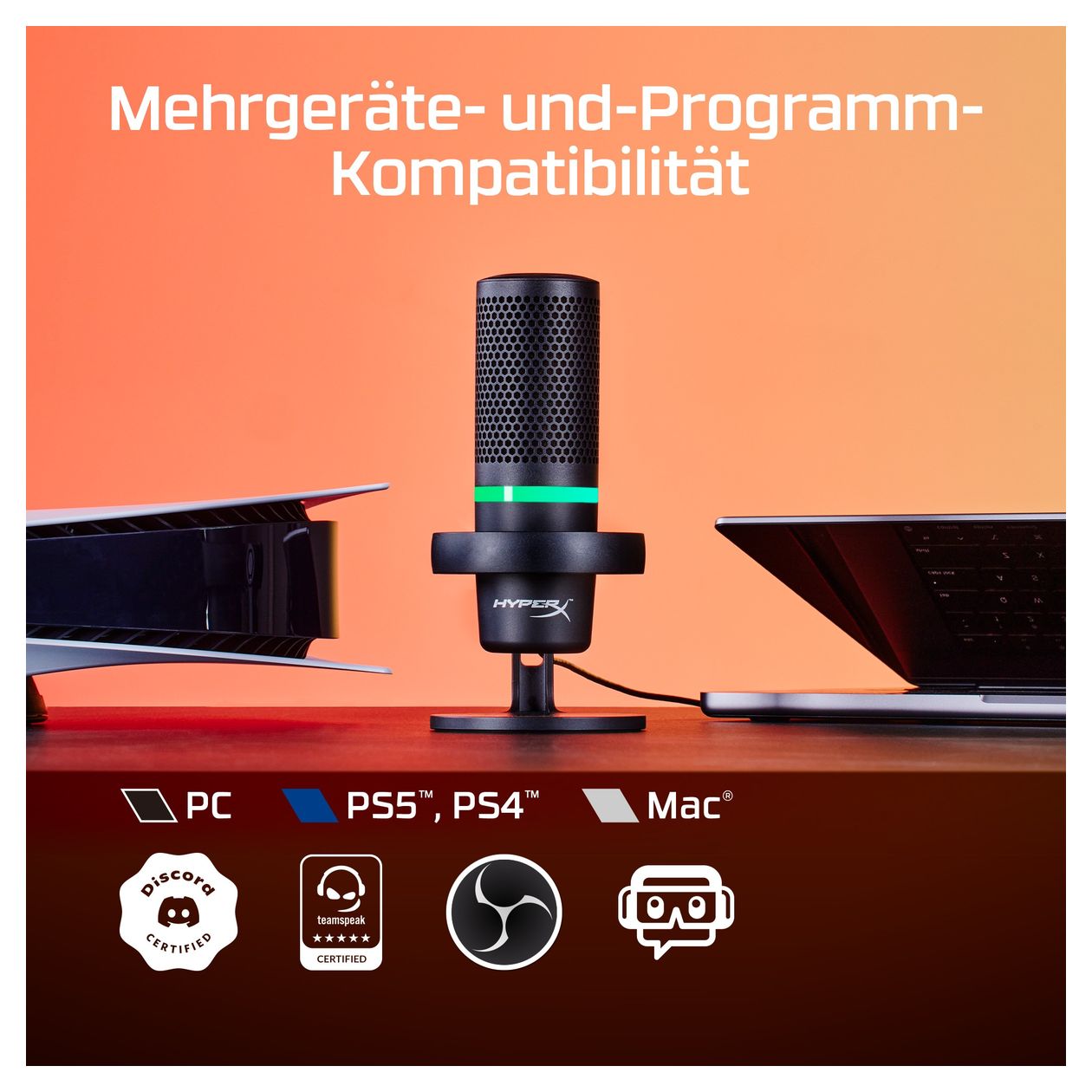 DuoCast Kabelgebunden Mikrofon für Spielkonsole 96 kHz USB  (Schwarz) 