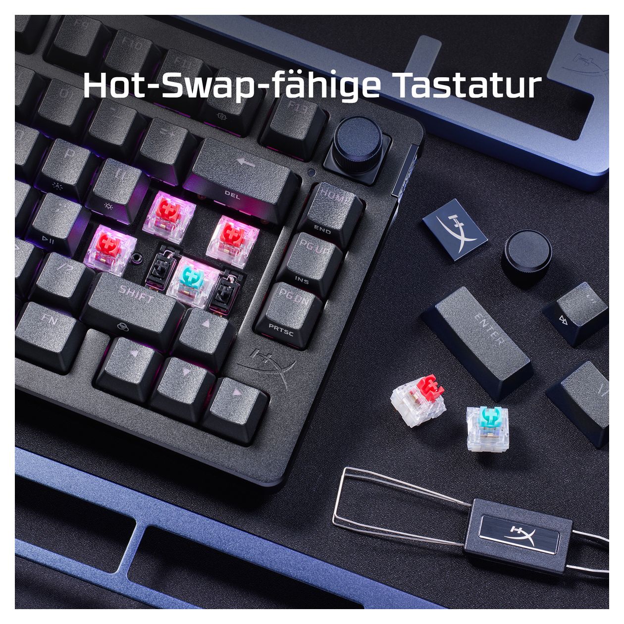 HyperX Alloy Rise 75 Gaming RGB-LED Gaming Tastatur USB  (Schwarz) 