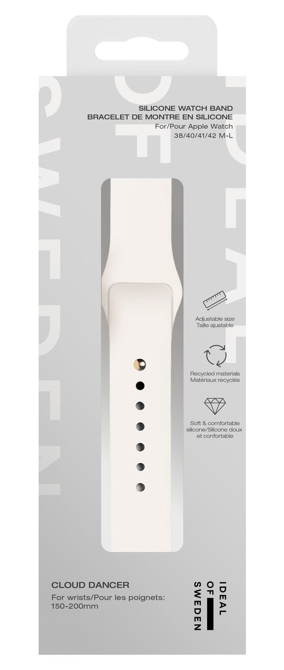 Silicone Watch Band Armband 20 mm Apple Watch 38/40/41/42 (Series10) - M/L  (Weiß) 