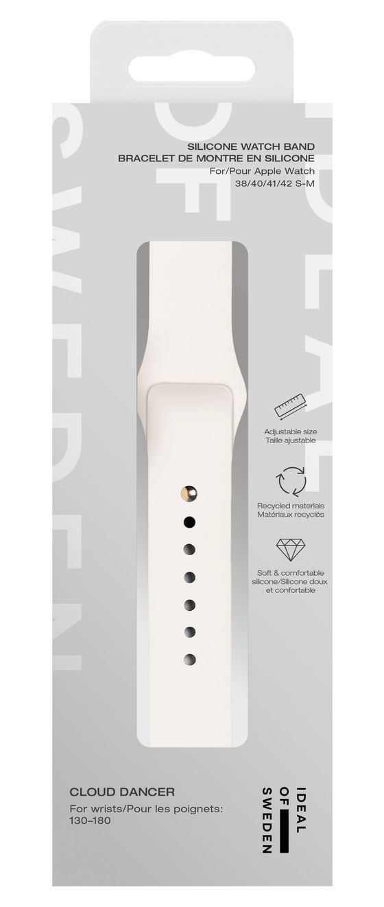 Silicone Watch Band Armband S/M 20 mm Apple Watch 38/40/41/42 (Series10)  (Weiß) 