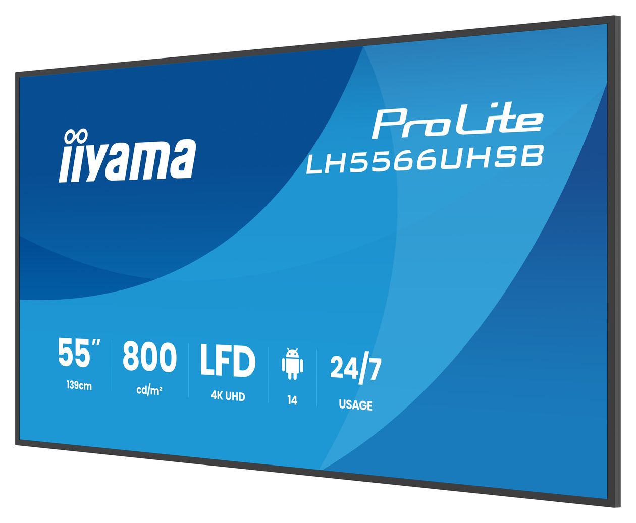 ProLite LH5566UHSB-B1AG 4K Ultra HD Monitor 139,7 cm (55 Zoll) 16:9 7 ms  (Schwarz) 