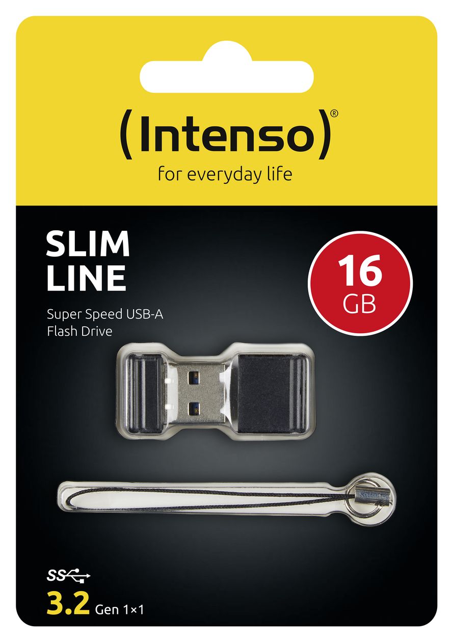 Slim Line USB Typ-A Stick 16 GB  (Schwarz) 